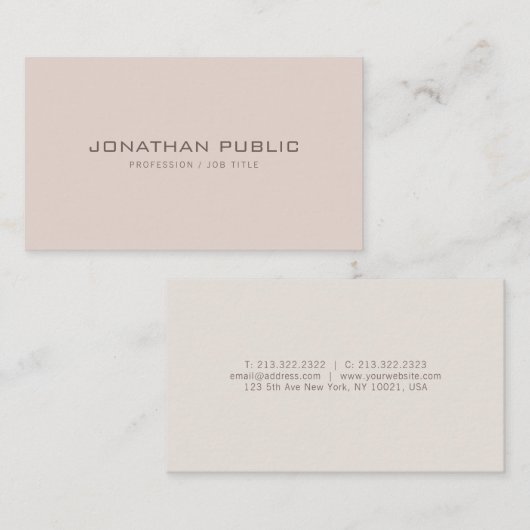 Moderne Berufliche Minimalistische Schlicht Elegan Visitenkarte (Vorne/Hinten)