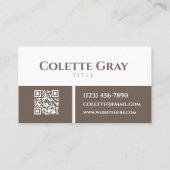 Moderne Berufliche Minimalistische Taupe White Visitenkarte (Rückseite)