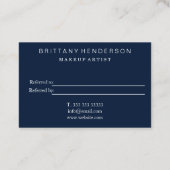 Moderne Berufliche Minimalistische Verweisung Visitenkarte (Rückseite)