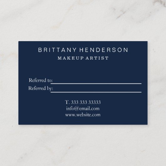 Moderne Berufliche Minimalistische Verweisung Visitenkarte (Rückseite)