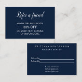 Moderne Berufliche Minimalistische Verweisung Visitenkarte (Vorne/Hinten)