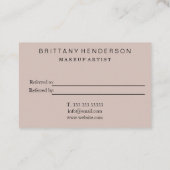 Moderne Berufliche Minimalistische Verweisung Visitenkarte (Rückseite)