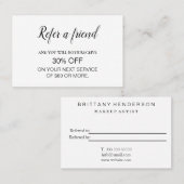 Moderne Berufliche Minimalistische Verweisung Visitenkarte (Vorne/Hinten)