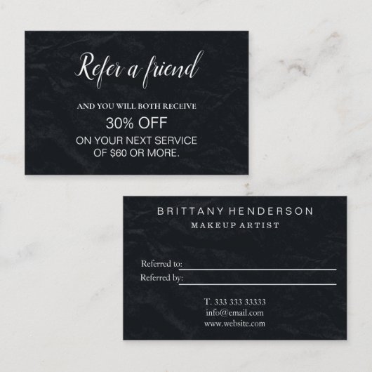 Moderne Berufliche Minimalistische Verweisung Visitenkarte (Vorne/Hinten)