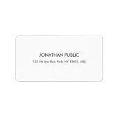 Moderne Berufliche Minimalistische Vorlagenadresse Adressaufkleber (Vorne)