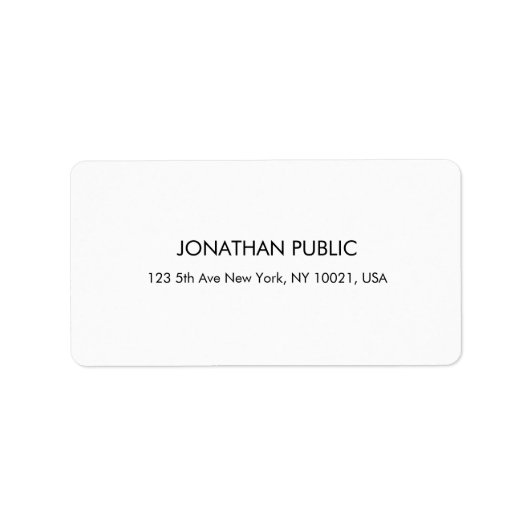 Moderne Berufliche Minimalistische Vorlagenadresse Adressaufkleber (Vorne)