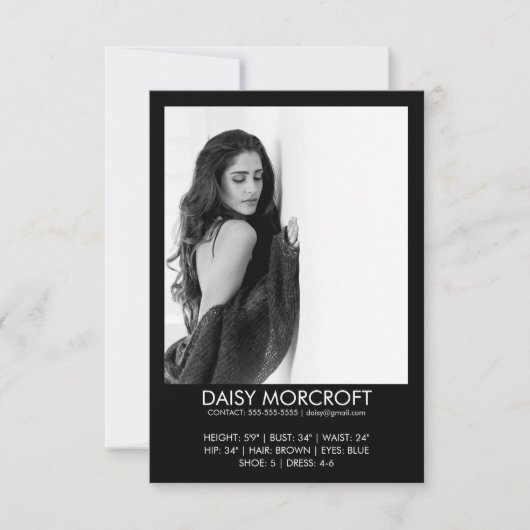 Moderne Berufliche Modell-Foto-Composite-Karte Karte (Vorderseite)