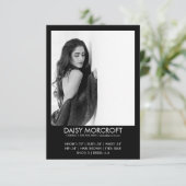 Moderne Berufliche Modell-Foto-Composite-Karte Karte (Stehend Vorderseite)