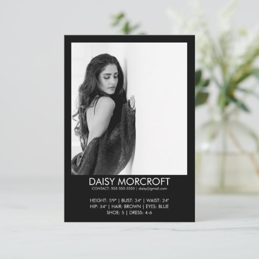 Moderne Berufliche Modell-Foto-Composite-Karte Karte (Stehend Vorderseite)