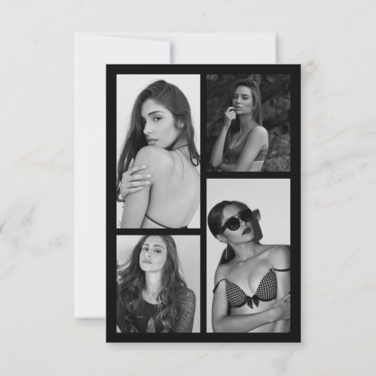 Moderne Berufliche Modell-Foto-Composite-Karte Karte (Rückseite)