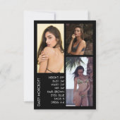 Moderne Berufliche Modell-Foto-Composite-Karte Karte (Rückseite)