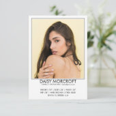 Moderne Berufliche Modell-Foto-Composite-Karte Karte (Stehend Vorderseite)