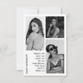 Moderne Berufliche Modell-Foto-Composite-Karte Karte (Rückseite)