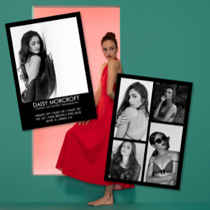 Moderne Berufliche Modell-Foto-Composite-Karte Karte