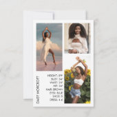 Moderne Berufliche Modell-Foto-Composite-Karte Karte (Rückseite)