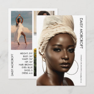 Moderne Berufliche Modell-Foto-Composite-Karte Karte