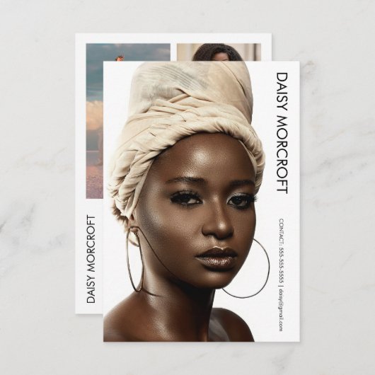 Moderne Berufliche Modell-Foto-Composite-Karte Karte (Vorne/Hinten)