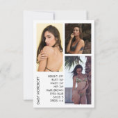 Moderne Berufliche Modell-Foto-Composite-Karte Karte (Rückseite)