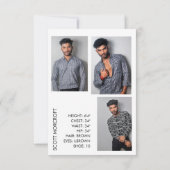 Moderne Berufliche Modell-Foto-Composite-Karte Karte (Rückseite)