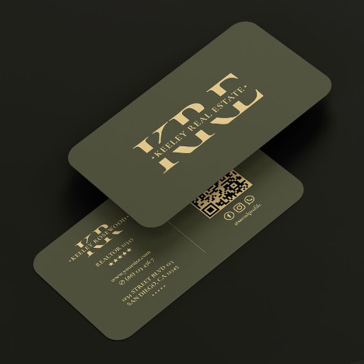Moderne Berufliche Mongram Army Green Attorney Visitenkarte