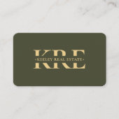 Moderne Berufliche Mongram Army Green Attorney Visitenkarte (Vorderseite)