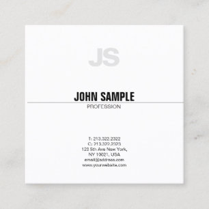 Moderne Berufliche Monogram Chic Sleek Schlicht Quadratische Visitenkarte
