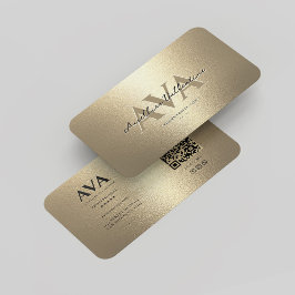 Moderne Berufliche Monogram Elegante Imitats Gold Visitenkarte