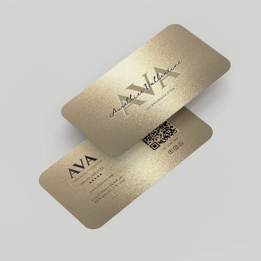 Moderne Berufliche Monogram Elegante Imitats Gold Visitenkarte