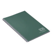 Moderne Berufliche Monogram Initial Sage Green Notizblock (Rechte Seite)