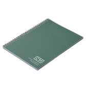 Moderne Berufliche Monogram Initial Sage Green Notizblock (Linke Seite)