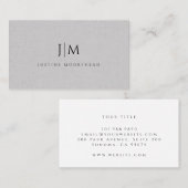 Moderne Berufliche Monogram Minimalistisch Grau Li Visitenkarte (Vorne/Hinten)