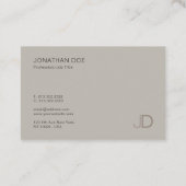 Moderne Berufliche Monogram-Schlichte Elegantfarbe Visitenkarte (Rückseite)