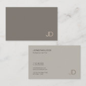 Moderne Berufliche Monogram-Schlichte Elegantfarbe Visitenkarte (Vorne/Hinten)