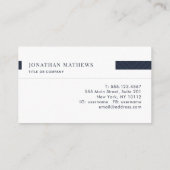 Moderne Berufliche Navy Blue Gray Geometrie Visitenkarte (Rückseite)