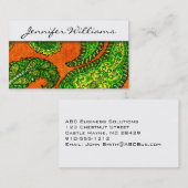 Moderne Berufliche Orange Paisley Business Cards Visitenkarte (Vorne/Hinten)