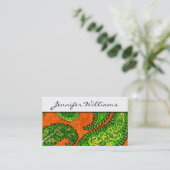 Moderne Berufliche Orange Paisley Business Cards Visitenkarte (Stehend Vorderseite)