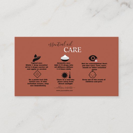 Moderne, Berufliche Orange Terracotta - Ölversorgu Visitenkarte (Vorderseite)