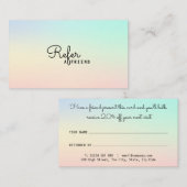 Moderne Berufliche Pastellfarben Empfehlungskarte (Vorne/Hinten)