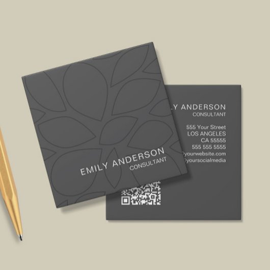 Moderne Berufliche Personalisierte QR-Visitenkarte Quadratische Visitenkarte