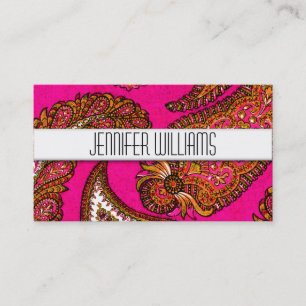 Moderne Berufliche Pink Paisley Business Cards Visitenkarte