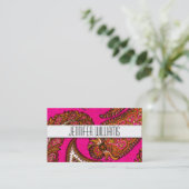 Moderne Berufliche Pink Paisley Business Cards Visitenkarte (Stehend Vorderseite)