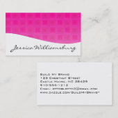 Moderne Berufliche Pink Squares Business Cards Visitenkarte (Vorne/Hinten)