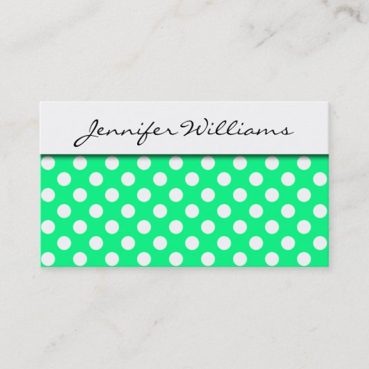 Moderne Berufliche Polka Dot Business Cards Visitenkarte (Vorderseite)