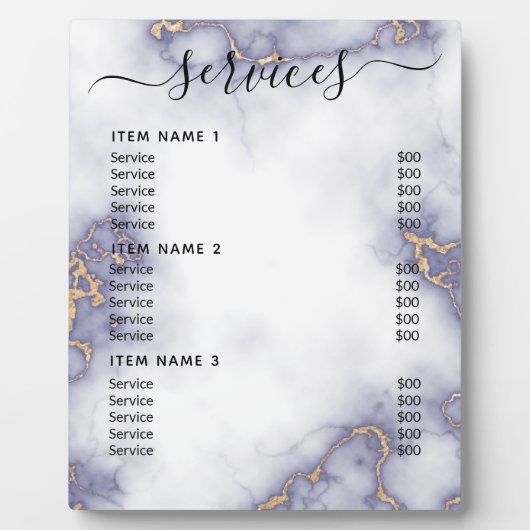 Moderne Berufliche Preisliste Fotoplatte (Vorderseite)