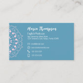 Moderne Berufliche QR Code Social Media Blue Visitenkarte (Vorderseite)