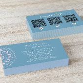 Moderne Berufliche QR Code Social Media Blue Visitenkarte