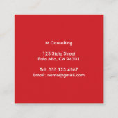 Moderne berufliche quadratische visitenkarte (Rückseite)