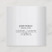 Moderne berufliche quadratische visitenkarte (Rückseite)