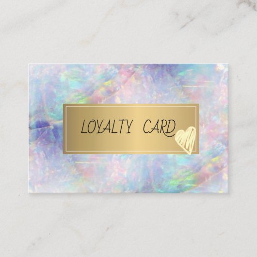 Moderne Berufliche Rahmen, goldene Herzen Opal Treuekarte (Vorderseite)