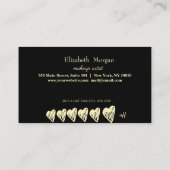 Moderne Berufliche Rahmen, goldenes Herz Schwarz Treuekarte (Rückseite)